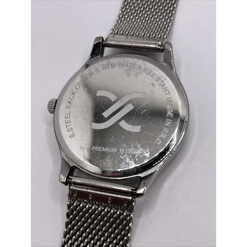 Daniel Klein Men's Quartz Watch 42mm Case Silver Mesh Metal Band-‎ New Battery